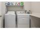 Laundry room with washer, dryer, and shelving at 16122 Emporia Way, Brighton, CO 80602