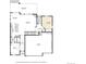 Detailed first floor plan featuring kitchen, living room, dining area, office, and garage at 2454 Ambience Ln, Castle Rock, CO 80109