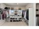 Organized walk-in closet with shelves and rods for ample storage and easy organization at 2454 Ambience Ln, Castle Rock, CO 80109