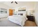 Primary bedroom featuring a bed, neutral walls and carpet, and neutral decor at 8743 Fairview Oaks Ln, Lone Tree, CO 80124