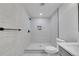 Clean bathroom with a large walk-in shower and modern finishes at 2681 S Newport St, Denver, CO 80224