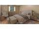 Bedroom features neutral tones, a tufted headboard and ample space at 9209 William Cody Dr, Evergreen, CO 80439