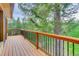 Spacious deck offering serene views of the surrounding lush greenery and mature trees at 9209 William Cody Dr, Evergreen, CO 80439