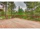 Expansive wooden deck with scenic views, perfect for outdoor entertaining and relaxation at 9209 William Cody Dr, Evergreen, CO 80439