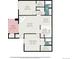 Detailed floor plan showcasing the layout of the property with dimensions for each room and area at 8025 W Eastman Pl # 2-102, Lakewood, CO 80227