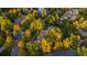 Picturesque aerial shot of a home surrounded by colorful autumn foliage and tree-lined streets at 1350 E Greenwood Ln, Greenwood Village, CO 80121