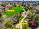 Aerial view showcasing Walnut Hills Park and Little Dry Creek Trail, highlighting nearby green spaces and recreational areas at 8276 E Easter Pl, Centennial, CO 80112