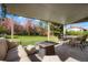 Spacious backyard with a covered patio area, perfect for outdoor dining and entertaining at 8276 E Easter Pl, Centennial, CO 80112