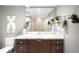 Elegant bathroom with a marble vanity and walk-in shower at 2837 Vallejo St # 108, Denver, CO 80211