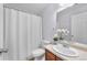 Simple bathroom with single vanity and shower at 1143 Autumn Star Pt, Monument, CO 80132