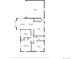 Detailed floor plan showcasing the layout of the home, including the living room, bedrooms, and garage at 7742 W Florida Dr, Lakewood, CO 80232