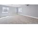 Spacious basement with clean carpet, white trim, and large windows for plenty of natural light at 3734 Licorice Trl, Castle Rock, CO 80109