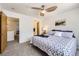 Bright bedroom with a ceiling fan, a large window, and carpet floors at 3734 Licorice Trl, Castle Rock, CO 80109