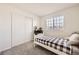 Cozy bedroom with a plush carpet, a closet, and a window for natural lighting at 3734 Licorice Trl, Castle Rock, CO 80109