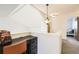 Upstairs office space with a view of the neighborhood and desk and chair, plus comfy carpet at 3734 Licorice Trl, Castle Rock, CO 80109