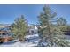 View of home from the backyard, snow covered ground at 2959 Skyward Way, Castle Rock, CO 80109