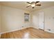 Bedroom with hardwood floors and ceiling fan at 4324 Eaton St, Denver, CO 80212