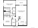 Detailed floor plan showcasing the layout of the primary bedroom, kitchen, living room, and balcony at 3450 S Poplar St # 109, Denver, CO 80224