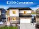 Two-story home featuring attached garage, neutral paint scheme, and well-kept landscaping and walkway at 1867 Homestead Dr, Fort Lupton, CO 80621