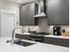 Close up on a kitchen featuring stainless appliances, and an island sink at 4571 Stuart St, Denver, CO 80212