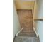 View of a carpeted stairway with white risers and a wood handrail at 8353 Gaylord St, Denver, CO 80229
