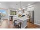 Modern kitchen with stainless steel appliances, white cabinets, and central island at 15628 W Baker Ave, Lakewood, CO 80228