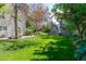 Expansive backyard with well-maintained lawn and storage sheds at 6150 Reed St, Arvada, CO 80003