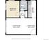 Layout of the home showcasing the bedroom, bathroom, kitchen, living room, and dining area dimensions at 1060 N Washington St # 1A, Denver, CO 80203