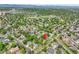 An aerial shot showcasing the home situated in a suburban neighborhood, close to parks, schools, and amenities at 3266 S Wabash Ct, Denver, CO 80231