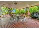 Overhead view of a covered deck furnished with a table and chairs, perfect for outdoor dining at 3266 S Wabash Ct, Denver, CO 80231