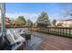 Outdoor deck featuring comfortable seating with scenic backyard views at 10900 Parker Vista Rd, Parker, CO 80138