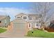 Charming two-story home boasts a manicured lawn and a welcoming front entrance at 10900 Parker Vista Rd, Parker, CO 80138