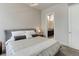 Inviting main bedroom with plush bedding and ensuite bathroom at 2442 Champa St, Denver, CO 80205
