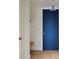Entryway featuring a blue door and a built-in bench with shelf at 1750 Wewatta St # 1536, Denver, CO 80202