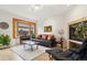 Bright living room with hardwood floors, fireplace, and large window at 1927 Pine St # B, Boulder, CO 80302