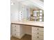 Bright bathroom vanity area featuring a large mirror and good lighting with ample counter and cabinet space at 1767 S Sherman St, Denver, CO 80210