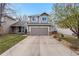 Charming two-story home with a well-maintained lawn and attached two-car garage and inviting curb appeal at 6774 St Vrain Ranch Blvd, Firestone, CO 80504