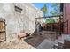 Backyard featuring a rustic bench and wooden structure and fence at 1103 Lipan St, Denver, CO 80204