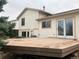 Spacious back deck with sliding glass doors to the house, perfect for outdoor entertaining at 3613 S Olathe St, Aurora, CO 80013
