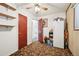 Storage room area features vintage wall paper, an extra fridge and pantry shelving at 3540 E 90Th Pl, Thornton, CO 80229