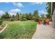 Spacious backyard with a well-manicured lawn, and patio area perfect for outdoor enjoyment at 14887 W 49Th Pl, Golden, CO 80403