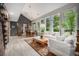 Open-concept living room and dining area flooded with natural light, featuring high ceilings and stylish furnishings at 14887 W 49Th Pl, Golden, CO 80403