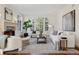 Bright and airy living room with a cozy fireplace and large windows at 17 Polo Club Dr, Denver, CO 80209