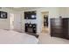 Main bedroom with fireplace and walk-in closet at 9308 Inca Dove Cir, Littleton, CO 80125