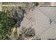 Close up aerial view of a roof and landscaped yard featuring various trees and bushes on a sunny day at 1280 Sable Blvd, Aurora, CO 80011