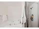 Bright bathroom with a soaking tub and separate glass-enclosed shower at 2100 16Th St # 408, Denver, CO 80202