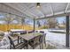 A covered patio features a dining set and a view of the backyard at 424 S Leyden St, Denver, CO 80224