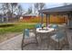 Cozy back patio with brick pavers and comfortable seating area at 424 S Leyden St, Denver, CO 80224