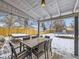 Covered patio with table and chairs, overlooking backyard at 424 S Leyden St, Denver, CO 80224