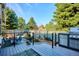 Expansive deck overlooking a landscaped yard with a built-in grill, dining area, and decorative elements for outdoor living at 1913 Five Iron Dr, Castle Rock, CO 80104